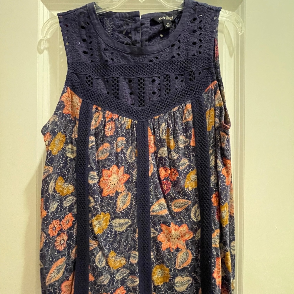 Lucky navy flower print top